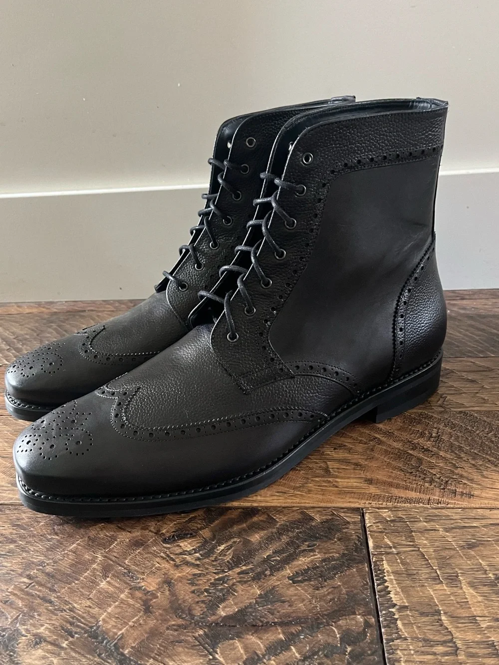 New! Thursday Boots Black Wingtip*